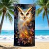 1Pc Golden Owl Flowers Beach Towel, Quick Dry, Multi-Use for Beach Pool Gym Yoga Home Travel, Christmas, Halloween, Xmas Gift M928388