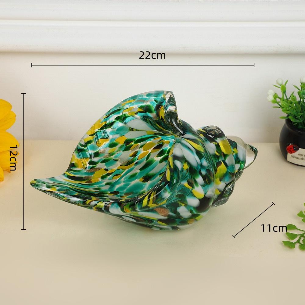

Glass Conch Figurine Colored Shells Bivalve Shells Glass Handicrafts Simulation Figurine Snail Shellfish Home Decoration