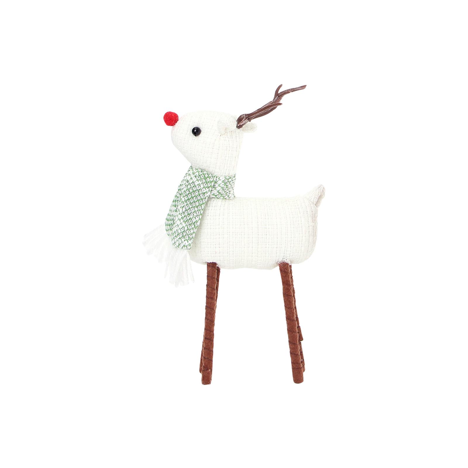 

Рождественские украшения в виде карибу, декор в виде стоящего рождественского лося, плюшевые фигурки оленей Санты ручной работы для дома и дома One Size белый