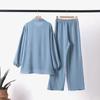 Middle East Muslim Long Sleeve Patch Pocket Shirt & Elastic Waist Pants Set