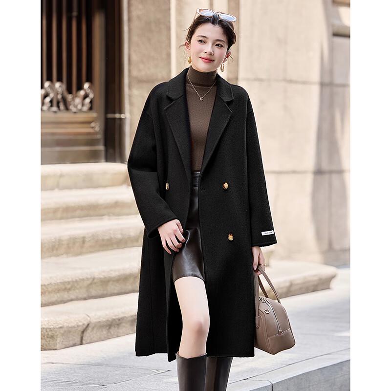 

Women s Elegant Mid-Length Wool Blend Coat M
