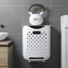 Plastic Folding Laundry Basket Wall-mounted Removable Large Capacity Clothes Storage Rack Bathroom Organizer Accessories
