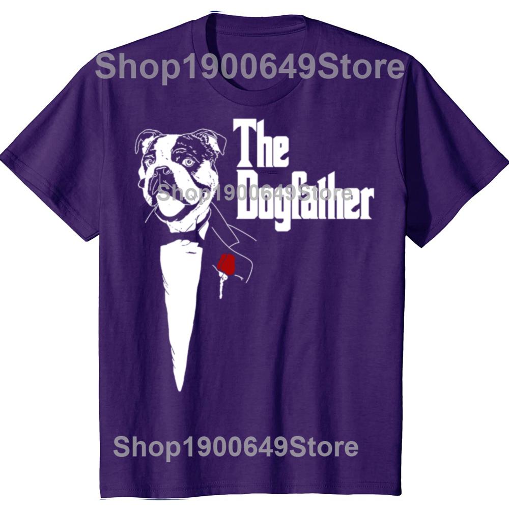 

The DogFather English Bulldog Dog Lover T Shirts Tee Tops Round Neck ShortSleeve Tshirt Clothing Casual Basic Tshirts 4XL