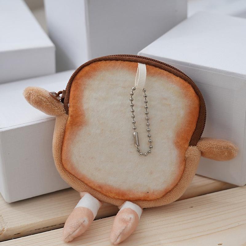Creative Funny Toast And Bread Zero Wallet Cheese Bag Pendant Wallet Bags Cartoon Wallet Female Walle Bag Pendant Accessories