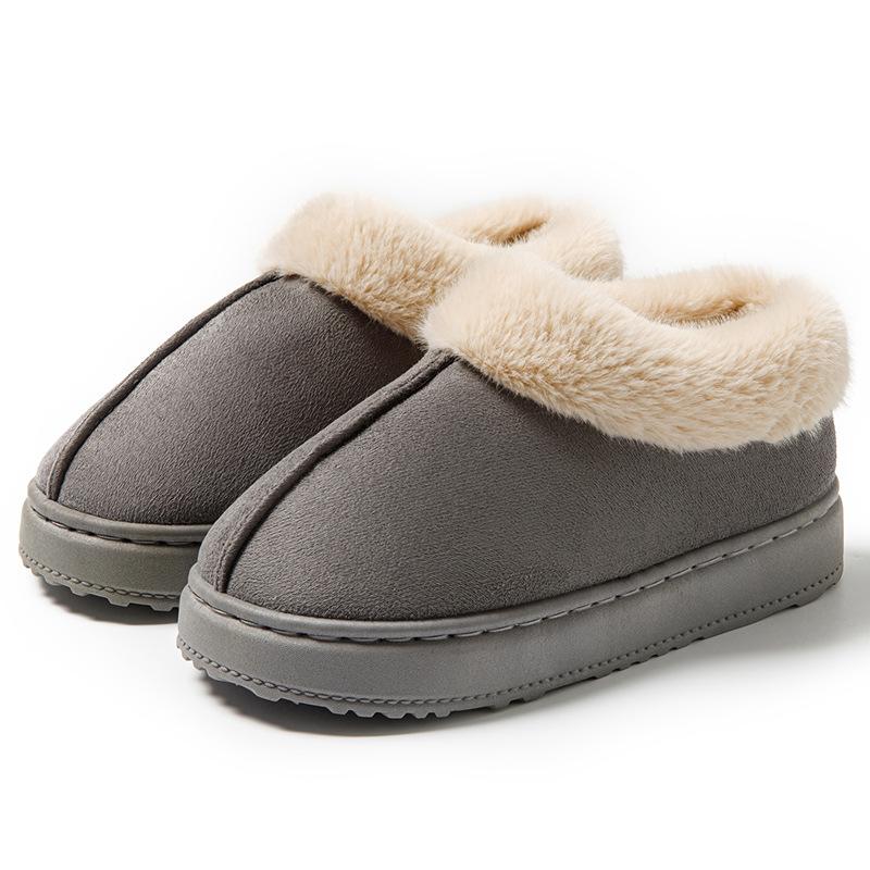 Bag Heel Wool Cotton Slippers Winter Wear High-top Thick-soled Plush Snow Boots Integrated Thermal Cotton Slippers