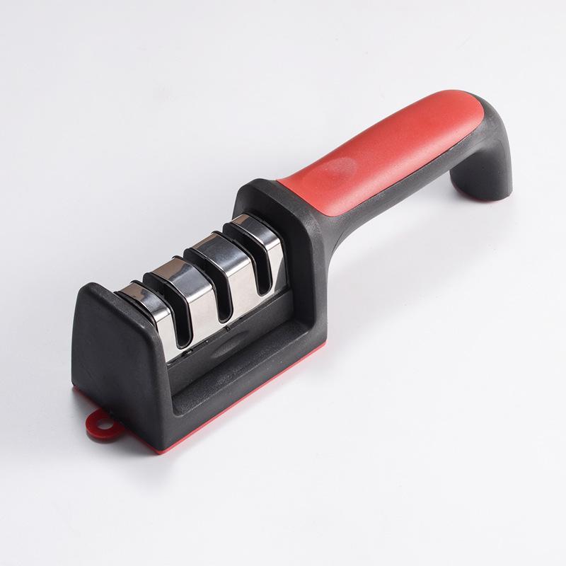 Four-Stage Multifunctional Knife Sharpener with Stone Rod for Household Use