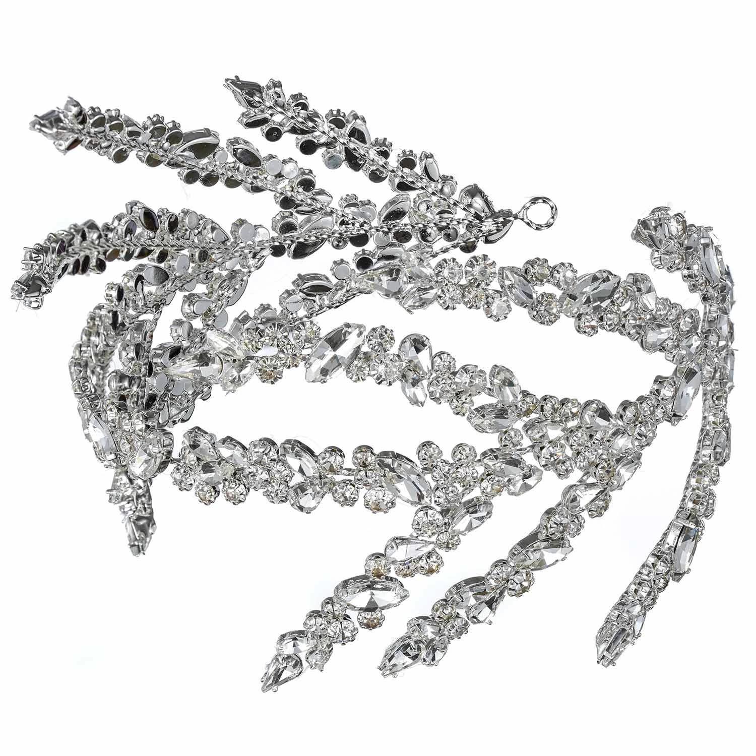 Bridal Headwear Rhinestone Ladies Headband Crystal Headwear Wedding Silver Bridal Hair Accessories Bridal Tiaras Pageant Hair Je серебряный