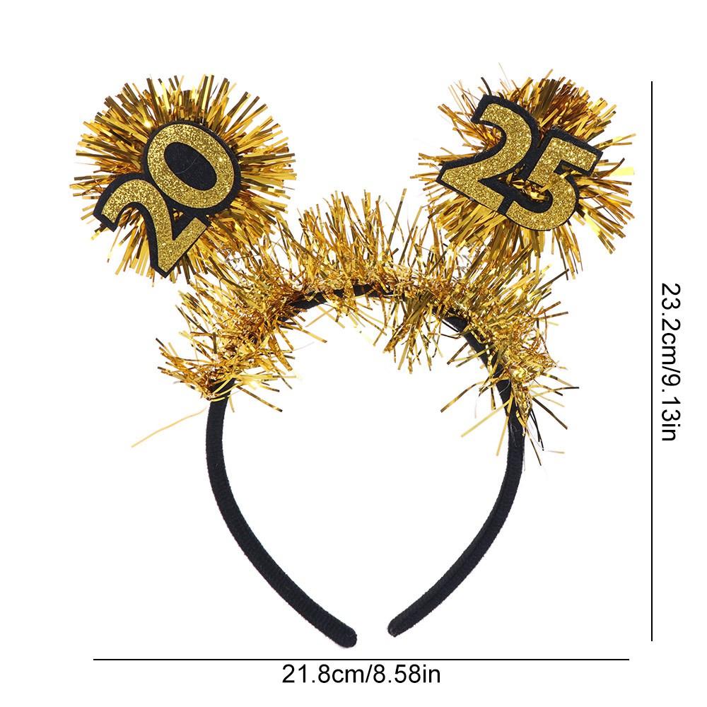 Black Gold 2025 New Year Headbands Wear-resistant Cosplay Headbands  Costume Party Accessories