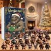 Advent Calendar 24-Day Countdown Decoration Ape Man Themed Family Christmas Advent Calendar Festival Hanging
