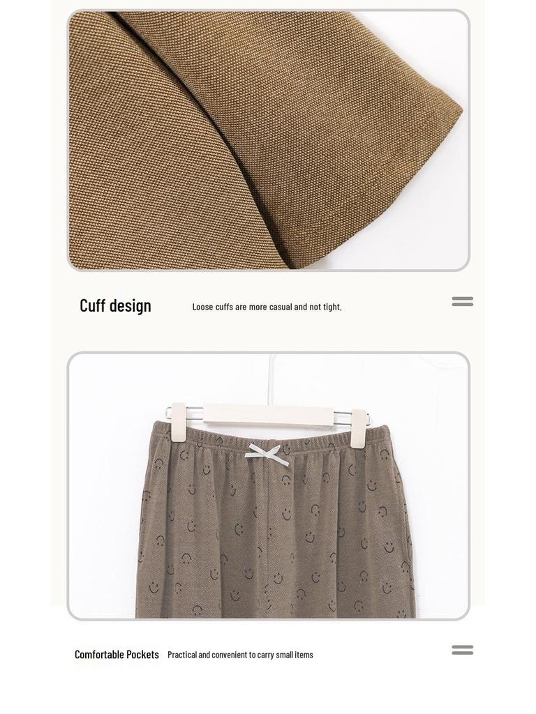 Women's Plus Size Comfy & Breathable Pajama Set: Autumn Slimming Round Neck for Indoor/Outdoor Wear