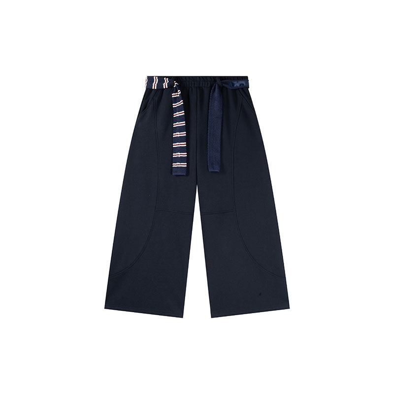 

Ai Yuan 25 A/W Plus Size Women s Color Block Belted Casual Curved Leg Pants with Velvet 9185 2XL темно-синий