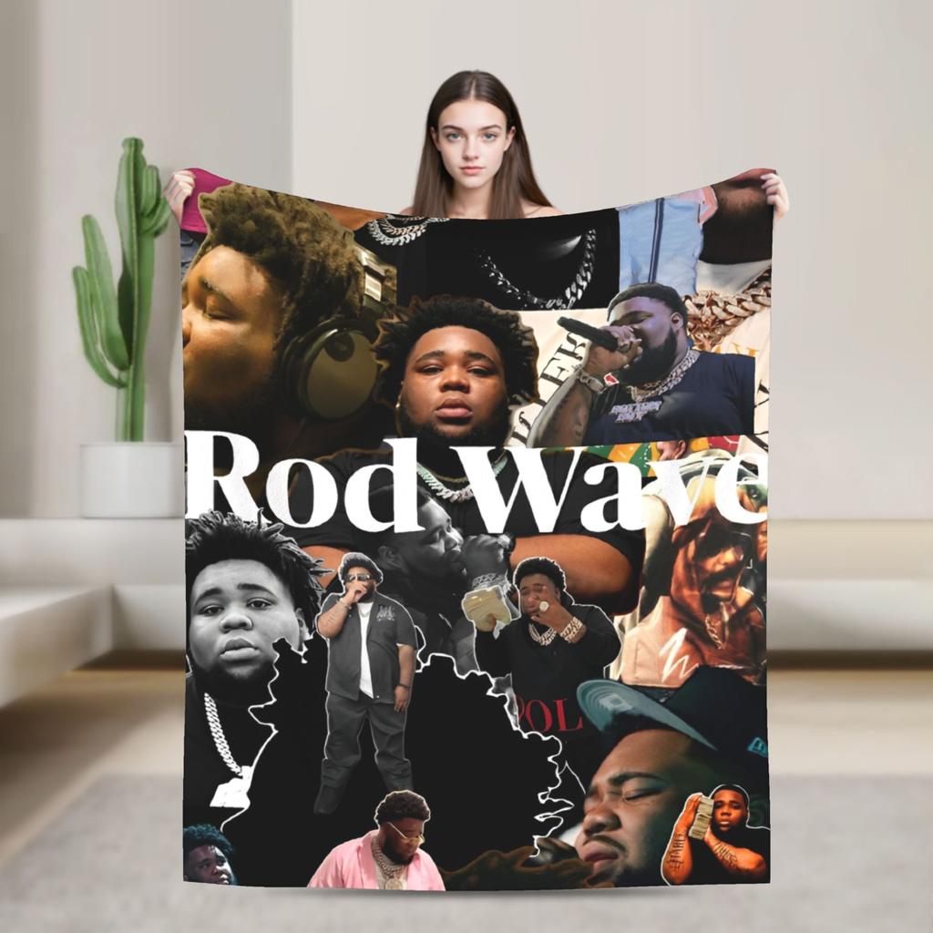 Rapper rod wave  Blanket  Decorative Flannel Bedding Throws For Bedroom Warm Custom Quality Bedspread Birthday Gift