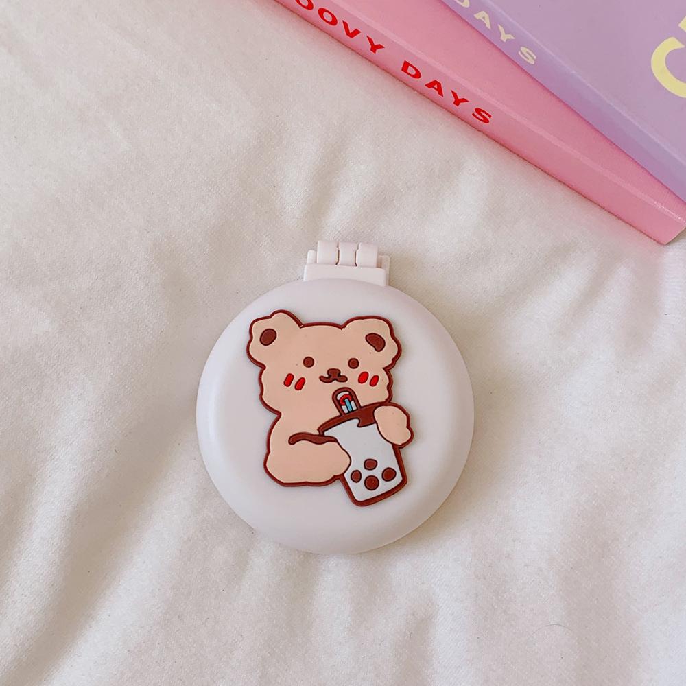 Cute Cartoon Folding Comb with Cosmetic Mirror for Girls Air Cushion Massage Portable Comb  Kids Dress Up Makeups Toy Gifts