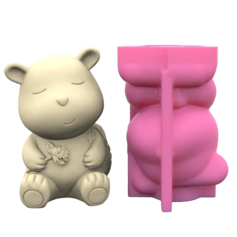 

Силиконовая форма для медведя, школьный портфель, держатель для ручек, формы для эпоксидной смолы, контейнер для ручек, формы для изготовления для энтузиастов