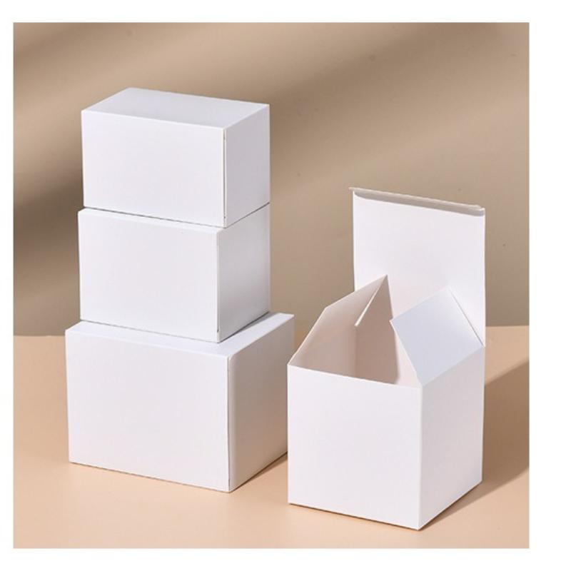 350g White Cardboard Packaging Box Universal Square Flat Box Empty Case for Perfume Gifts Multiple Purposes Easy To Fold Handmade Gift Cosmetic Boxes