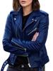 2022 Retro Rivet Locomotive Faux Leather Women High Quality Pu Autumn Fake Leather Jacket Women's Fashion Zipper Black Short Top