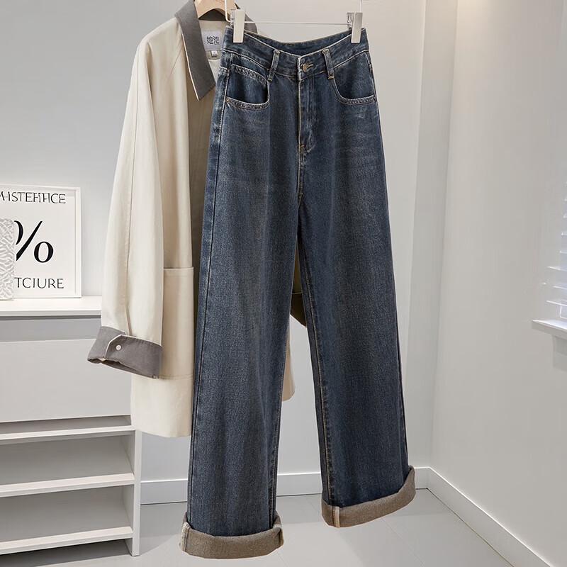 

Women s American Retro High-Waisted Straight-Leg Jeans L