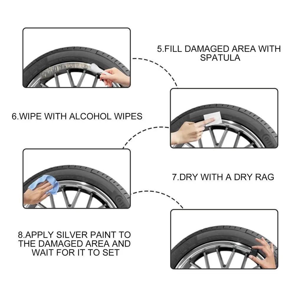 DIY Alloy Wheel Repair Kit Wheel Scratch Repair Kit Wheel Scratch Repair Kit For Damage To Alloy And Steel Wheels Auto Rim Dent