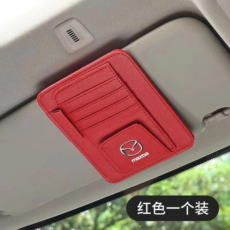 2025 Hot Car Card Holder Sun Visor Organizer For Mazda CX3 CX5 CX8 CX30 Mazda 2 3 6 Sunvisor Ticket Sunglasses Holder Storage Po