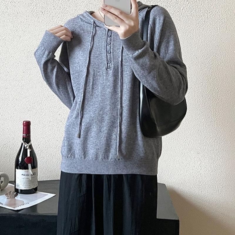 QICED Осень Зима Большой Размер С Капюшоном Женский Повседневный Пуловер С Длинными Рукавами На Шнуровке Свитер Одежда Верх Uniform size серый 2298₽
