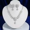 Zircon Wheat Ear Tassel Necklace and Earrings Set