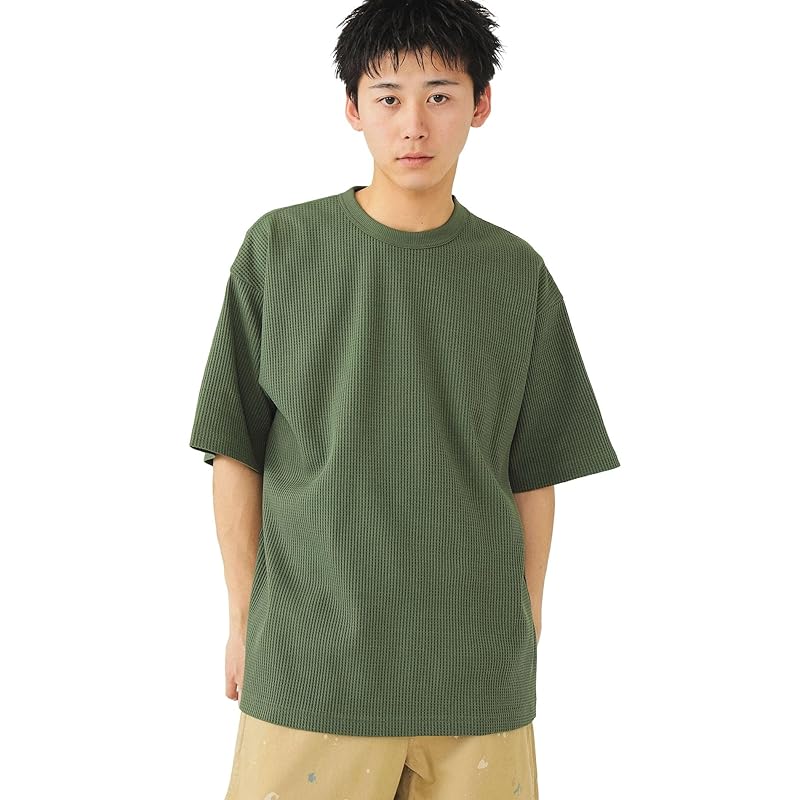 

[Beams] S/S TEE waffle T-shirt men s OLIVE L 11041322803