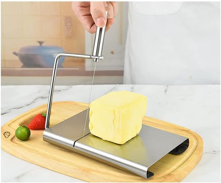 Gugrida Cheese Knife Cheese Cutter and Cheese Cutter Cheese Cutter with Bulk Cheese Cutter Plate with 5 Alternative Wires Stainless Steel Precision