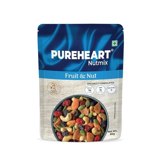 Pureheart Nutmix Fruit & Nuts (80 gm) Natural Premium Mix Nuts (Cashews, Almonds, Raisins, Cranberries) Delicious & Crunchy Dry Fruits 80GM