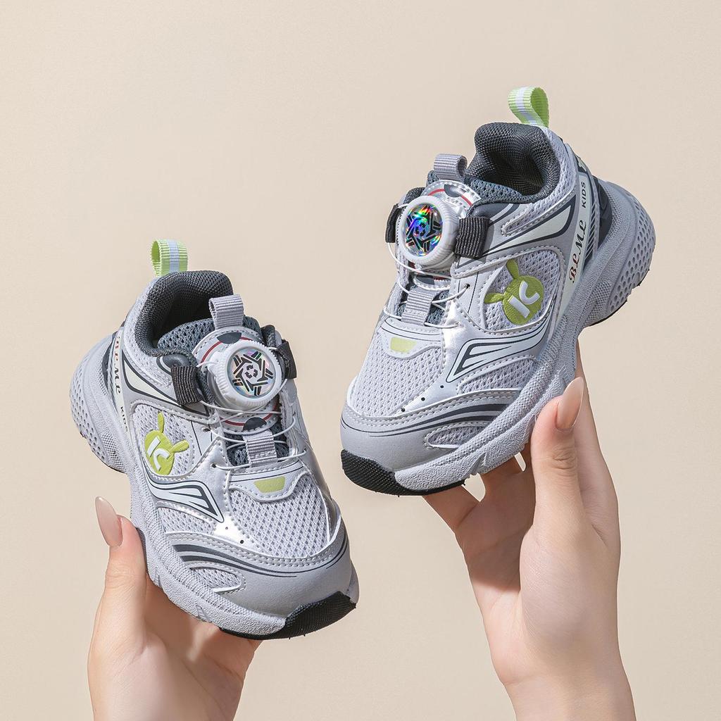 2025 Autumn Kids' Soft Sole Walking Shoes with Rotary Buckle for Boys and Girls