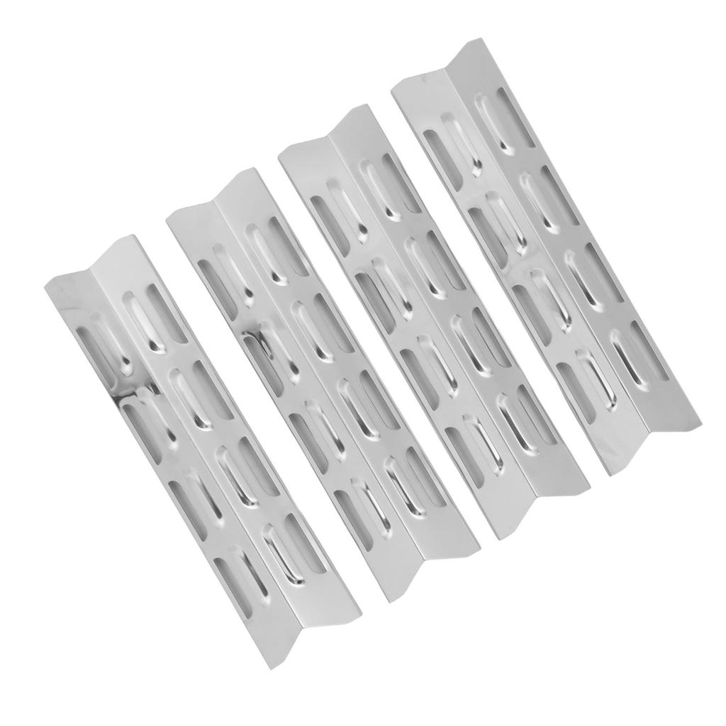 4PCS Grill Burners Cover Heat Plate Shield Tent Stainless Steel Enamel Adjustable Universal Durable Grill Accessory