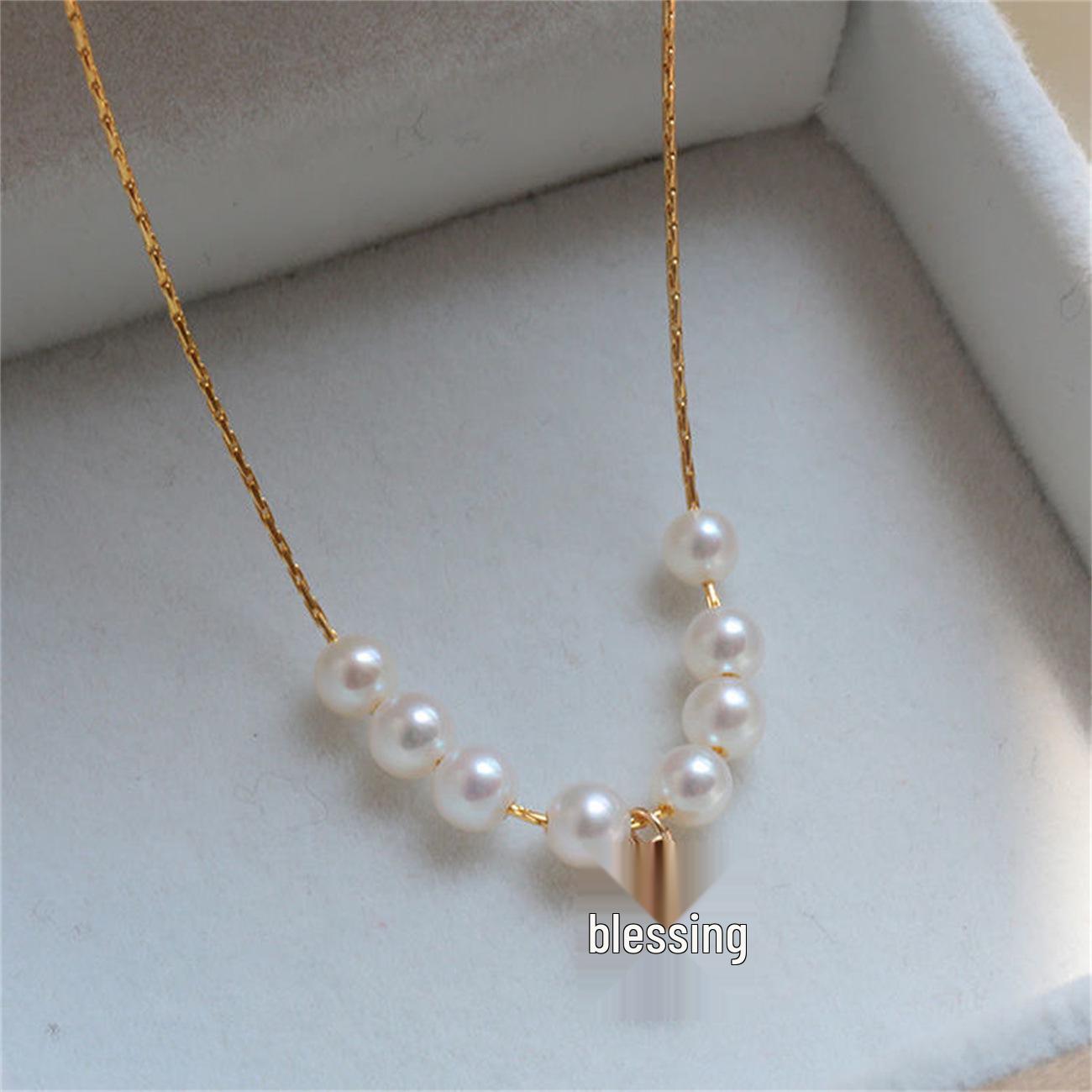 

Elegant French Freshwater Pearl Pendant Necklace - Women s Versatile Clavicle Design