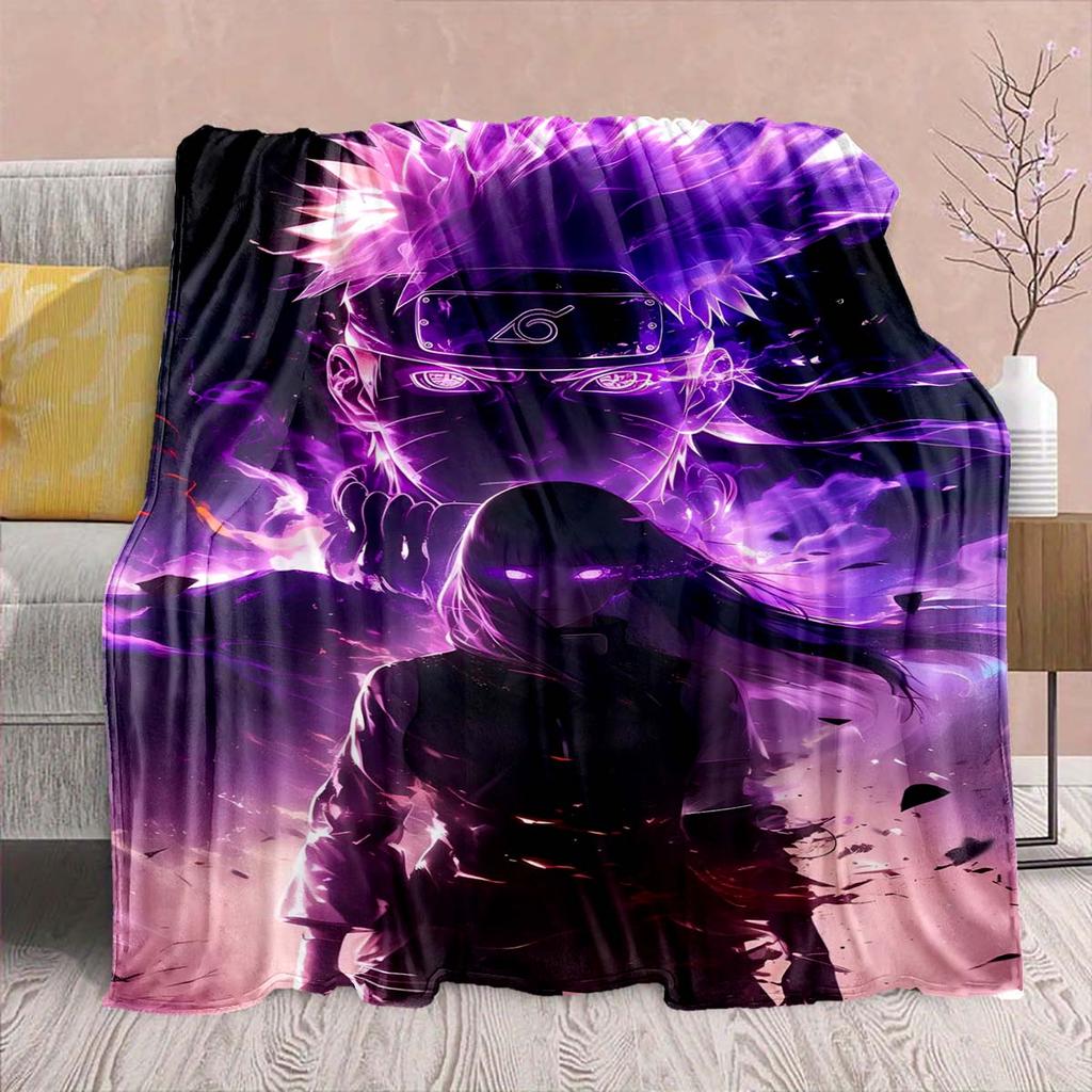 Naruto Anime Flannel Blanket - Soft Warm Perfect for Sofa, Bedding Camping Travel Office Home Decor -QJY