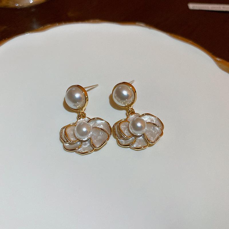 Hochwertige Silbernadel Zirkon Blume Fransenohrringe Europäische und Amerikanische Leichter Luxus Temperament Ohrringe Retro Nischenohrringe