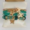 4Pcs Bohemian Butterfly Beaded Bracelets, Crystal Zinc Alloy Pendant, Ladies Daily Party Jewelry