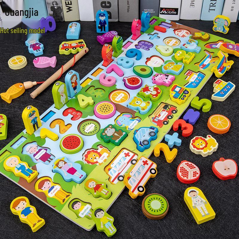 

Magnetic Wooden Fishing Logarithmic Board - Educational Parent-Child Activity Toy
