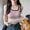 Winter Women Thermal Vest Seamless Thick Plush V Neck Slim Sleeveless Inner Wear Bottoming Tank Top