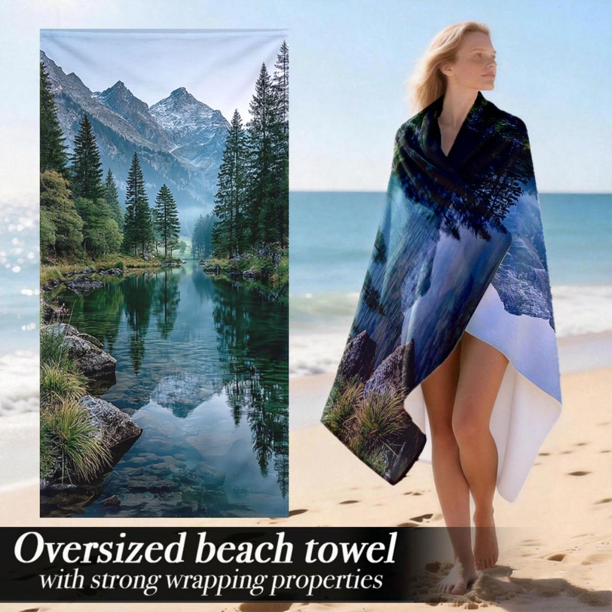 

Extra Large Luxury Oversized Beach Towel | Lightweight Microfiber With Strong Wrapping Properties, Perfect For Beach And Gym Use W30*H60(CM)