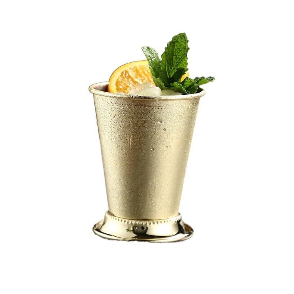 Durable Stainless Steel Rolled Mint Julep Cup 350ml Gold Cocktail Mug Silver Mint Julep Mug Kitchen
