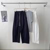 2026 Spring/Summer Vintage Washed Cotton Pants for Women, Korean Style Wide-Leg Cropped Pants