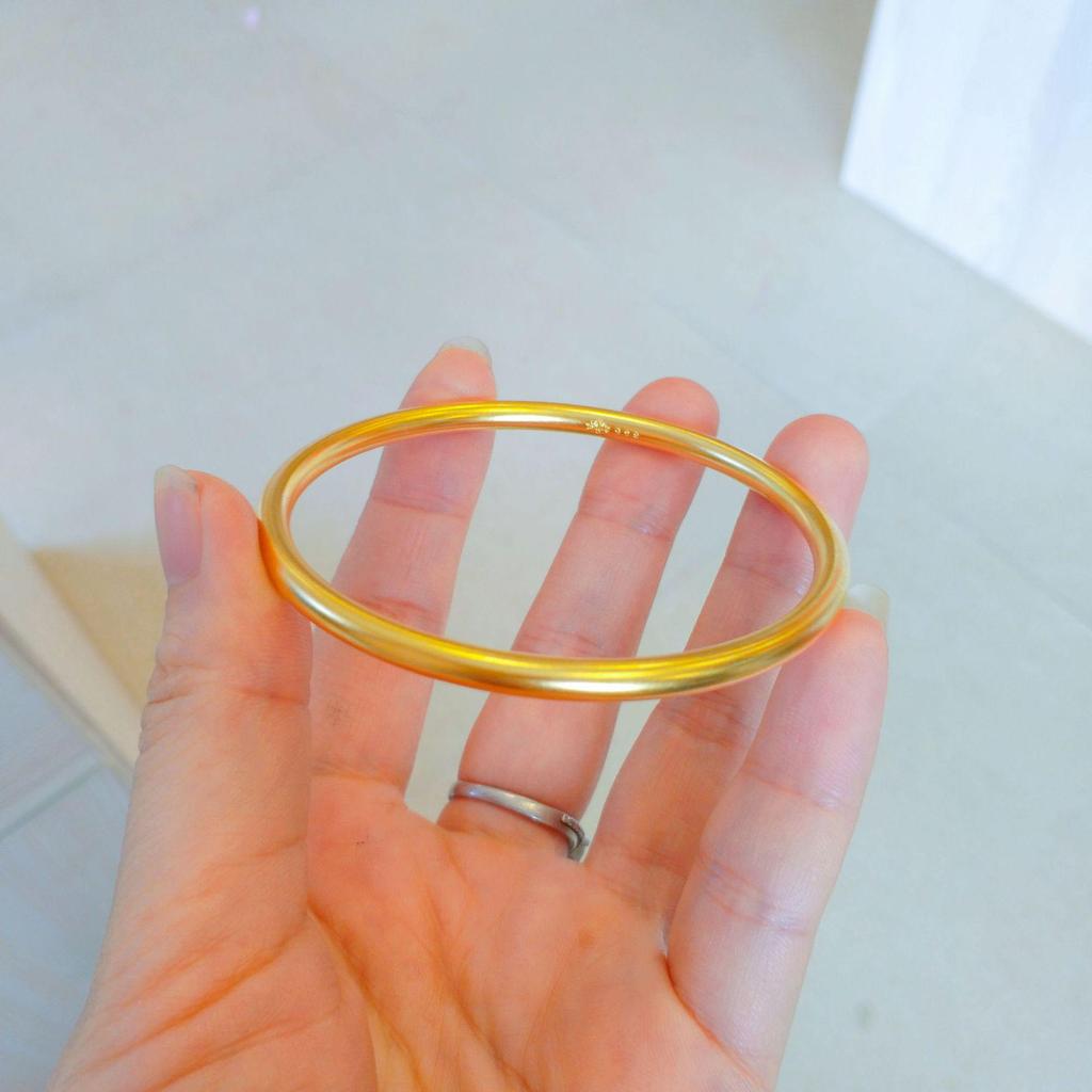 Lotus Heritage Gold-Plated Brass Bangle: 5mm Women's Solid Band Ring