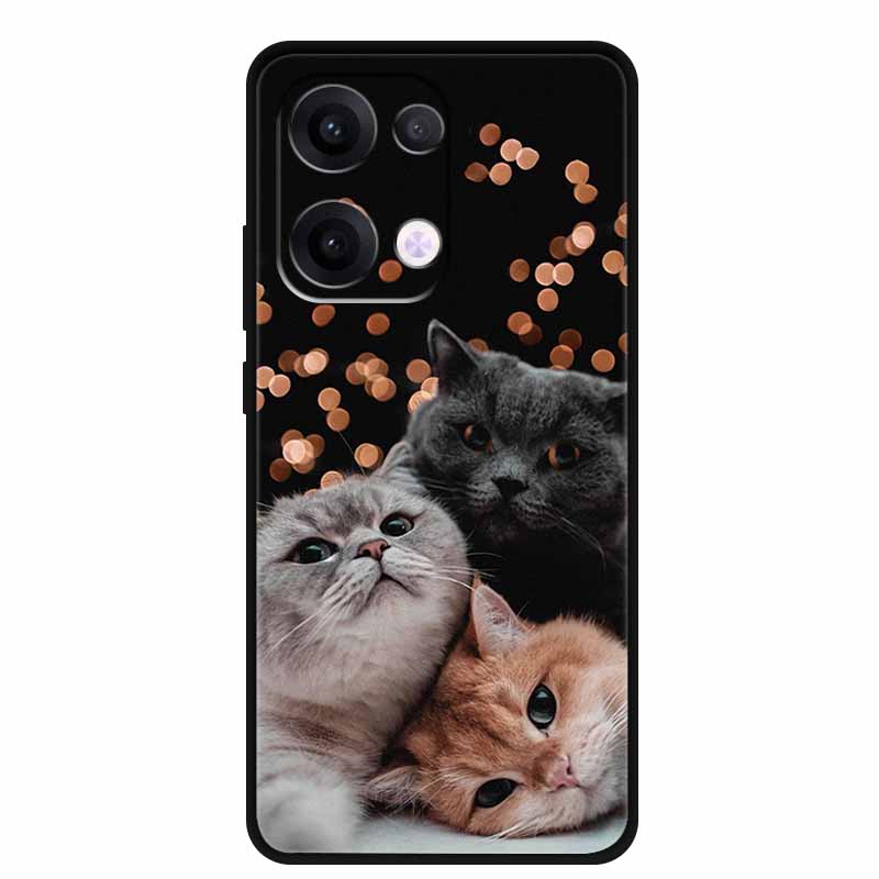 For Oppo Reno13 5G Case Soft TPU Cute Cartoon Silicon Back Cover for Oppo Reno 13 Pro Phone Cases Reno13Pro 13Pro 5G Black Shell