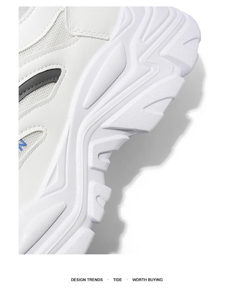 Dad Shoes: Men's Trendy Breathable Mesh Sneakers, Versatile Thick-Soled White Casual Summer Sports Footwear.