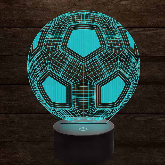 Football Crown 3d Illusion Night Light 16 Colors Touch Sensor Remote Nightlight for Kids Bedroom Decoration Soccer Table Lamp