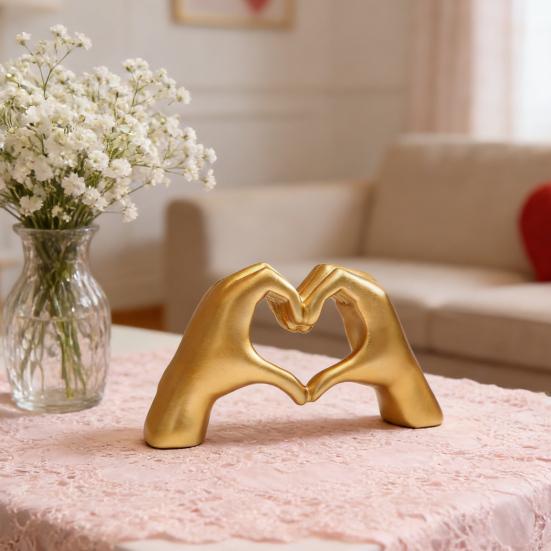 Valentinstag Herz Handornament Herzform Geste Harzstatue Skulptur Heim Büro Hochzeitsparty Romantische Dekoration