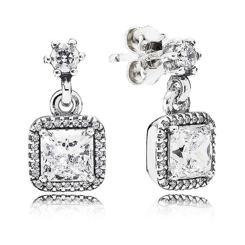 Neue 925 Sterling Silber Mode Ohrring Rose Klassische Zeitlose Eleganz Leuchtende Ohrring Mit Kristall Für Frauen Schmuck Geschenk