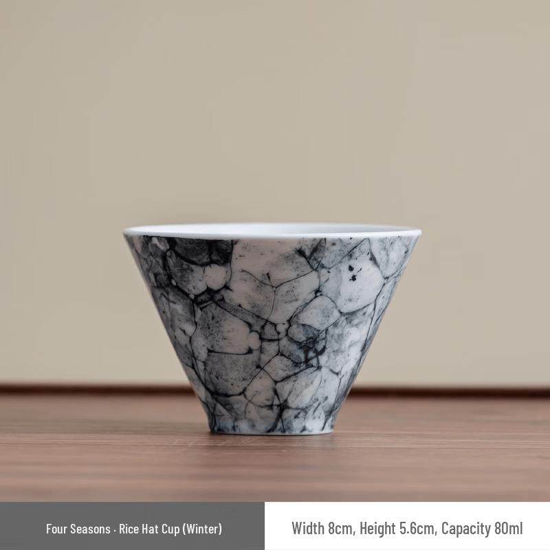 Four Seasons Kiln-Fired Ceramic Teacup