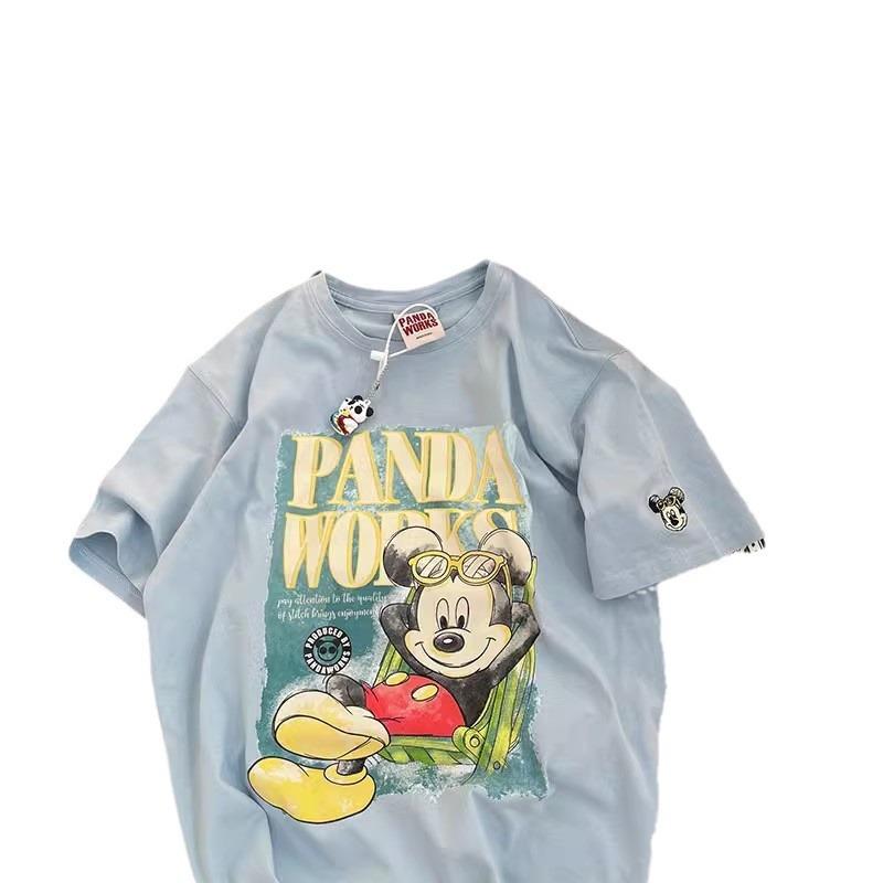 Cartoon Short-sleeved T-shirt Women's Summer New Loose Large Size Versatile Pure Cotton Top