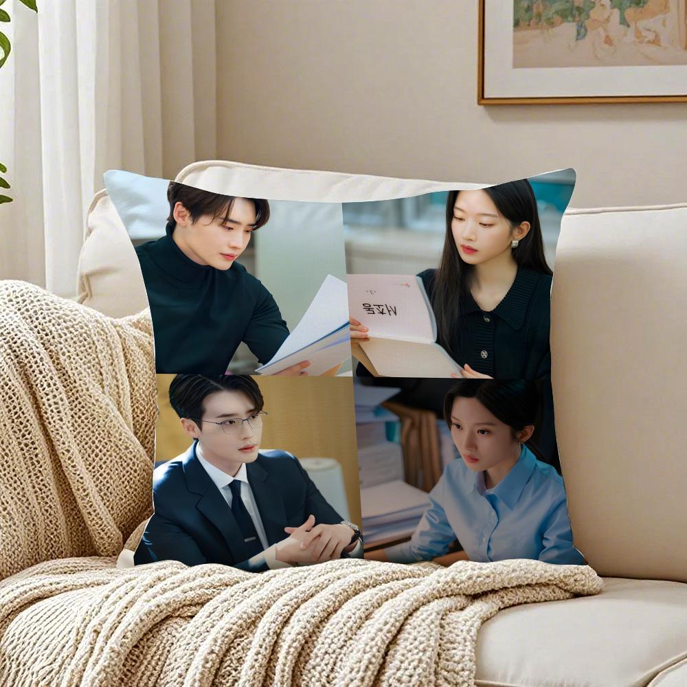 Korean Drama L-Law And The City Cushion Cover Linen Pillowcase Soft For Sofa Bed Home Room Decor