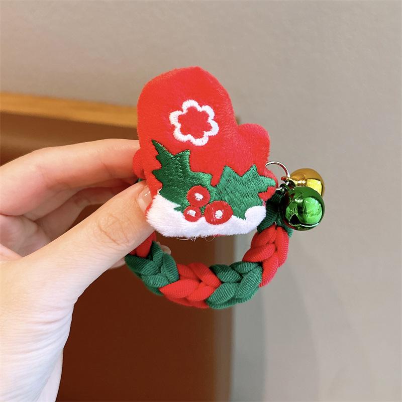 

Children s Santa Claus Knitted Hair Accessories: Cute Elastic Hair Ties for Christmas Bun Hairstyles