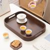Polished Tea Serving Plate Hollowed-out Handle Afternoon Tea Tray Walnut Tea Tray  Coffee Shop